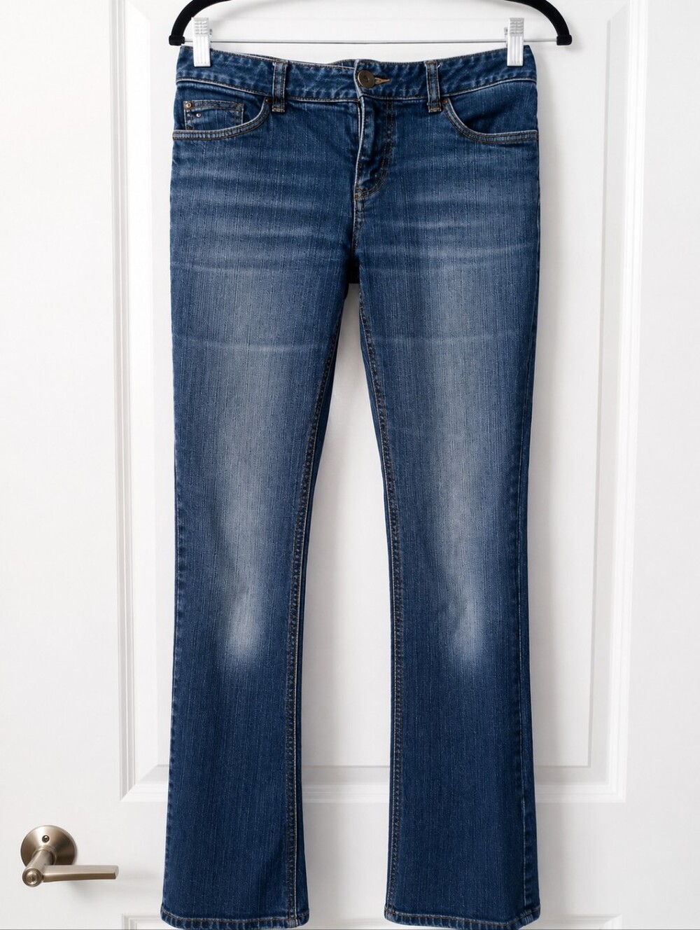 Tommy Hilfiger Vintage 90s Style Flare Jeans Faded Medium Wash Mid Rise Bootcut - Picture 1 of 5